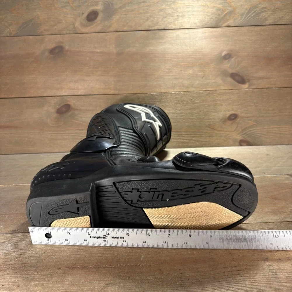 Alpinestars SMX-S Mens size 44 shoes black leather motorcycle racing riding boot